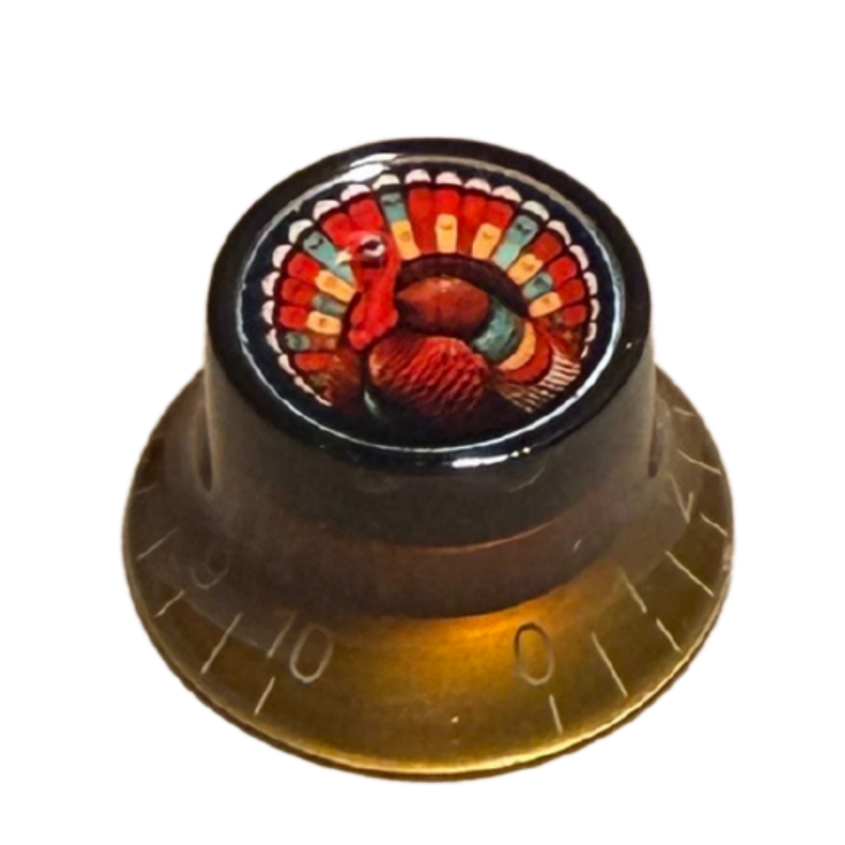 Custom Strums® Thanksgiving Turkey Top Hat-Style Knob (Single)