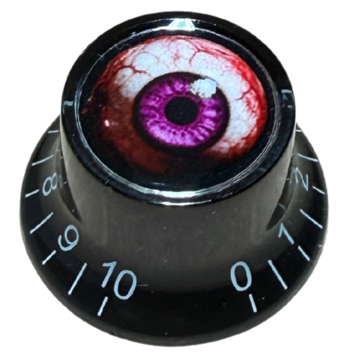 Custom Strums® Scary Purple Eyeball Top Hat-Style Knob (Single)