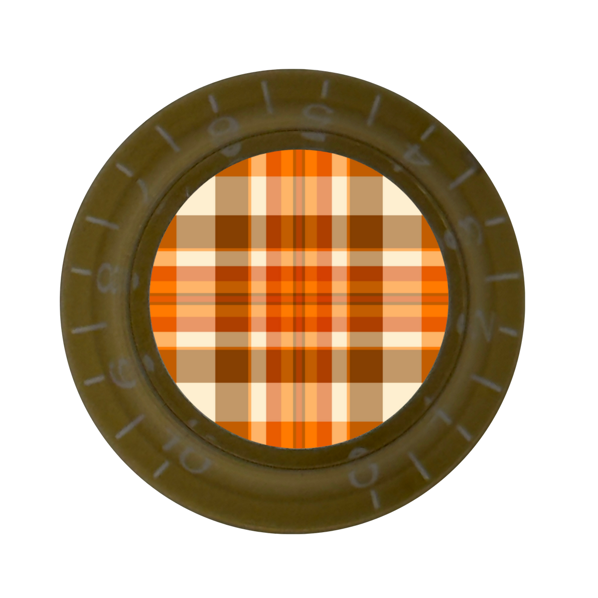 Custom Strums® Fall Plaid Top Hat-Style Knob (Single)