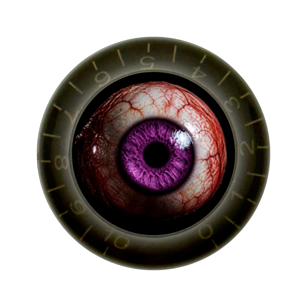 Custom Strums® Scary Purple Eyeball Bell-Style Knob Metric (Single)