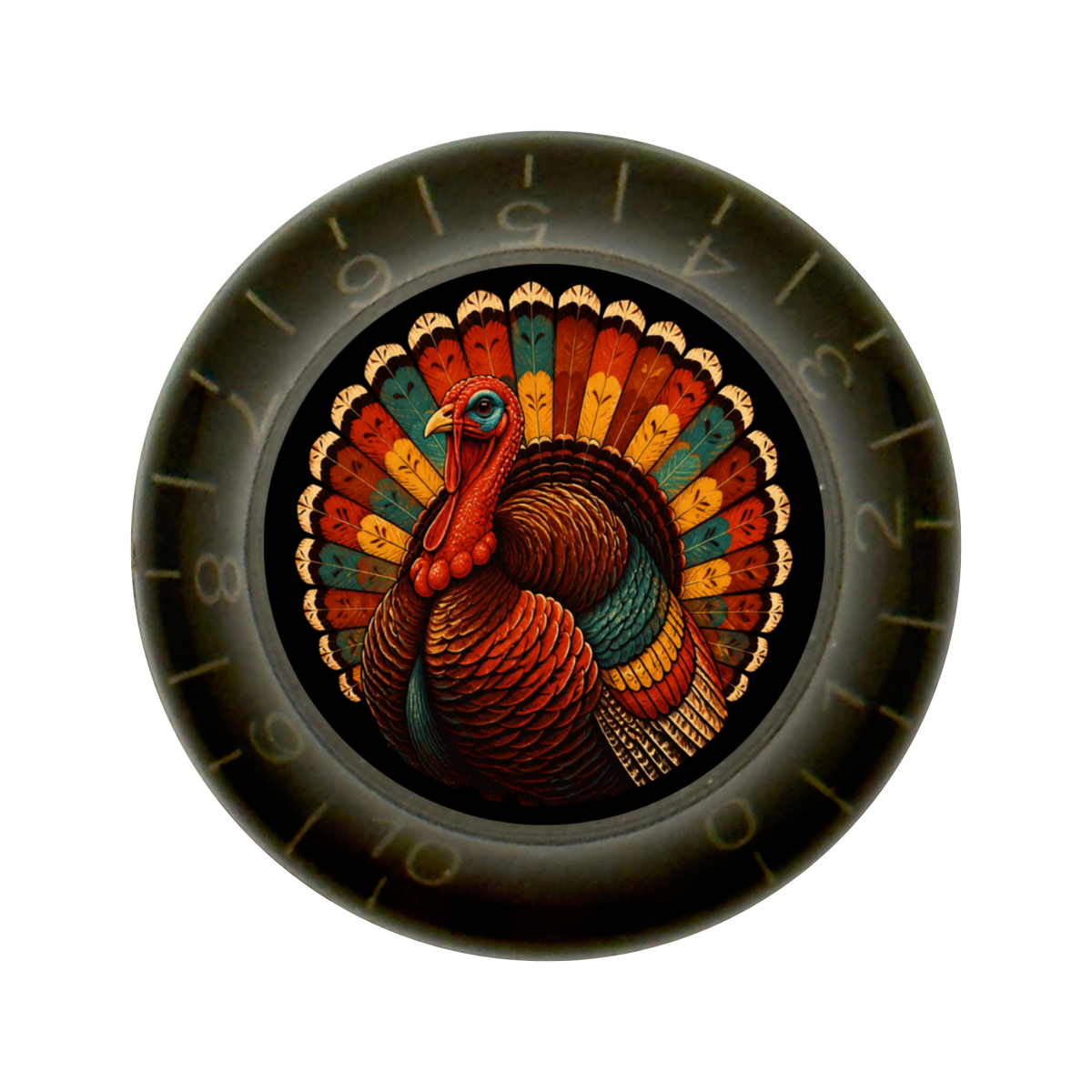 Custom Strums® Thanksgiving Turkey Bell-Style Knob Imperial (Single)