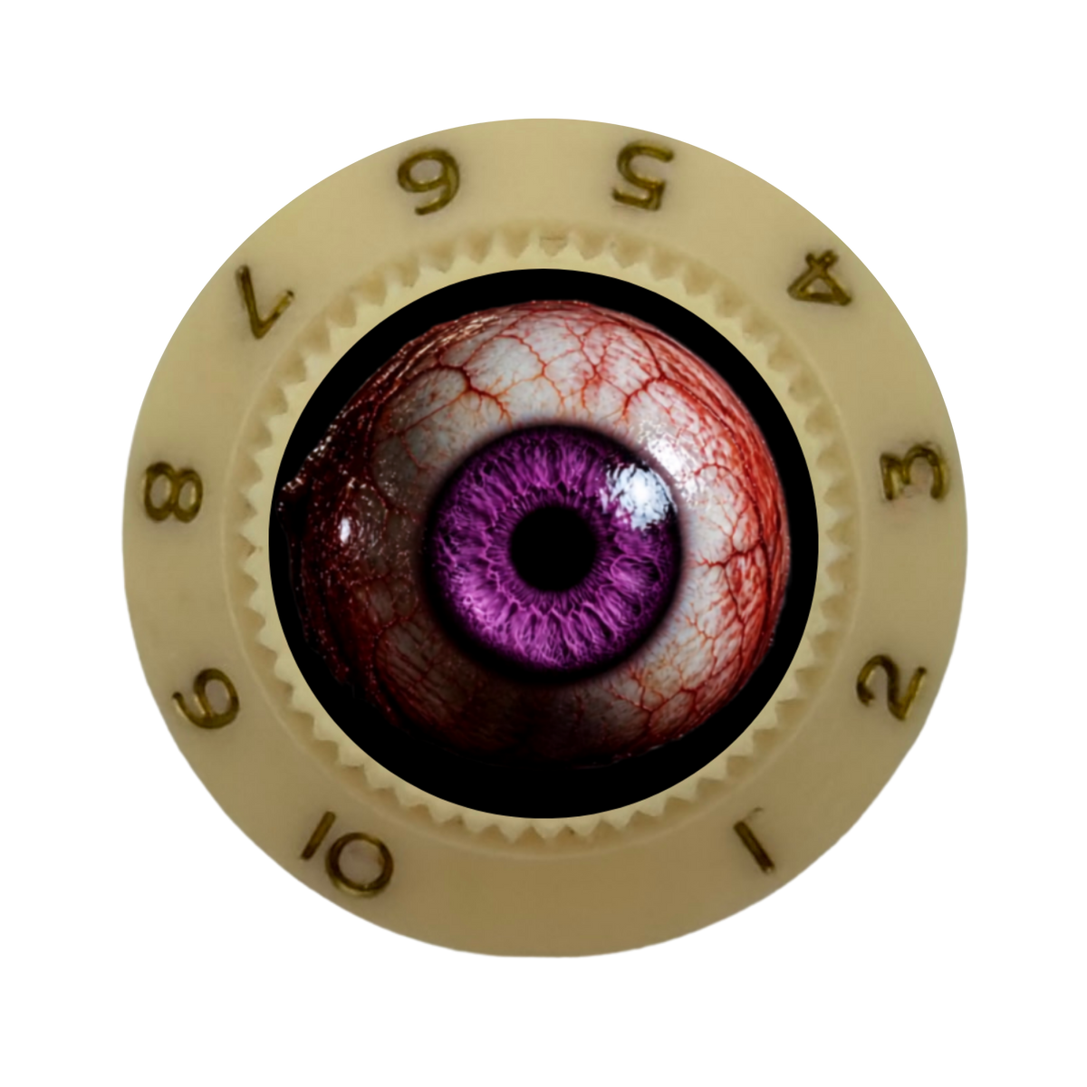 Custom Strums® Scary Purple Eyeball Strat-Style Knob (Single)