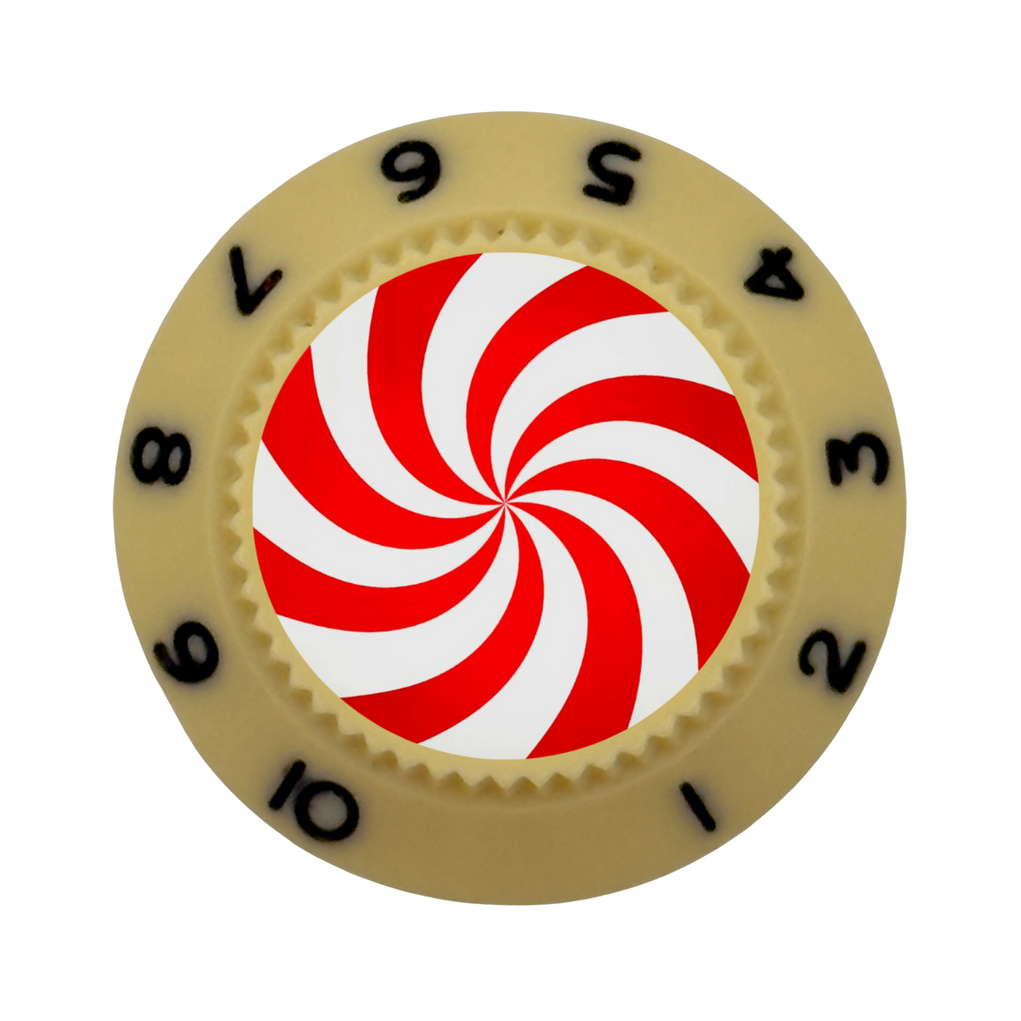 Custom Strums™ Peppermint Swirl Strat-Style Knob (Single)