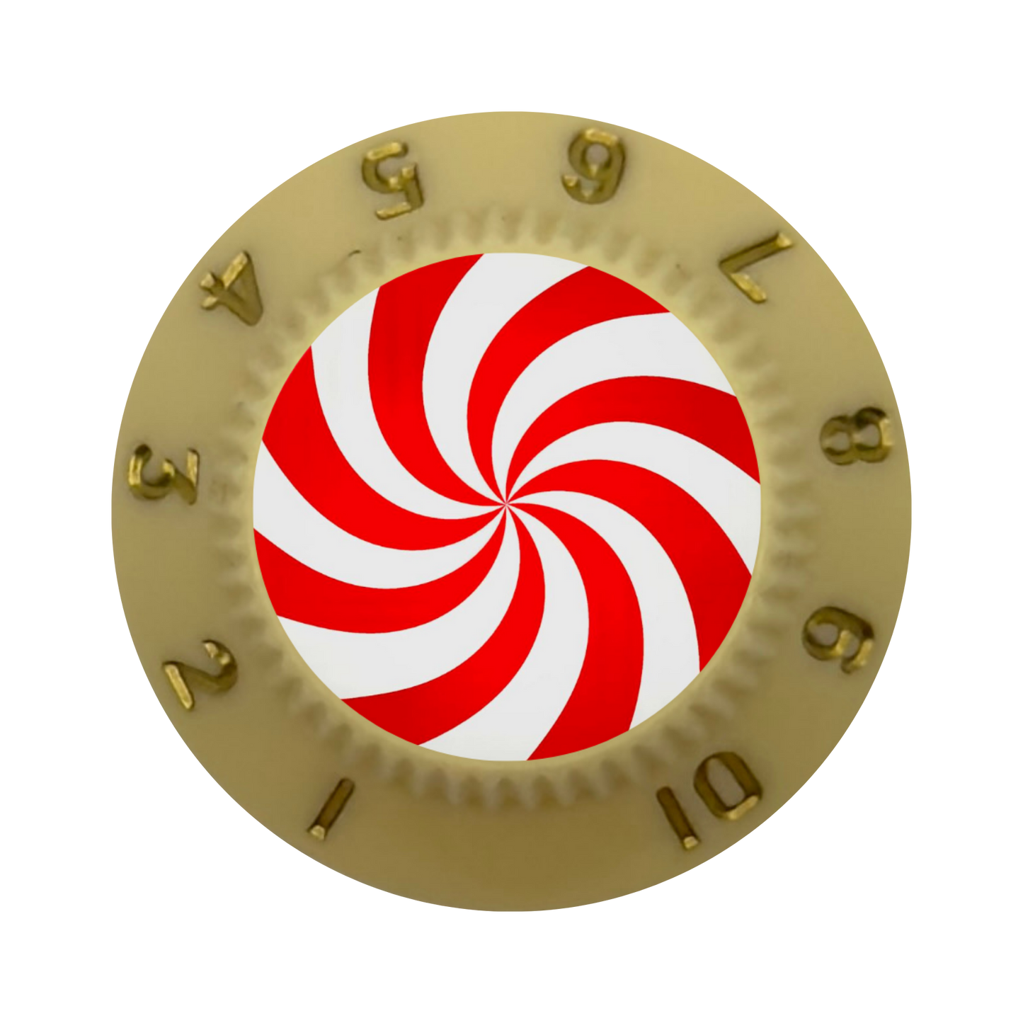 Custom Strums™ Peppermint Swirl Strat-Style Knob (Single)
