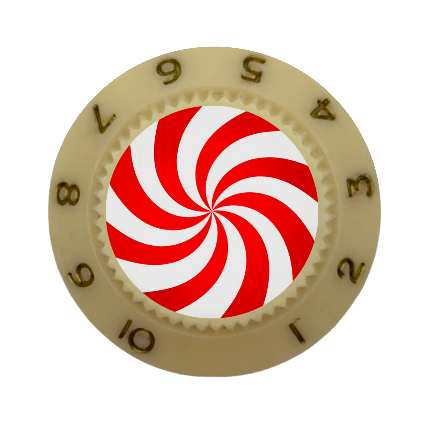 Custom Strums™ Peppermint Swirl Strat-Style Knob (Single)