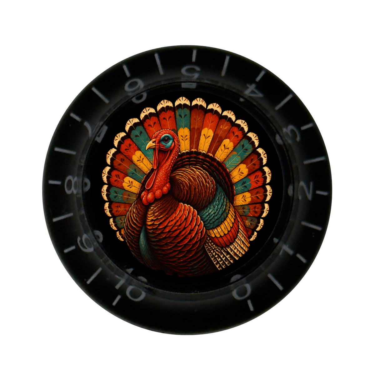 Custom Strums® Thanksgiving Turkey Top Hat-Style Knob (Single)