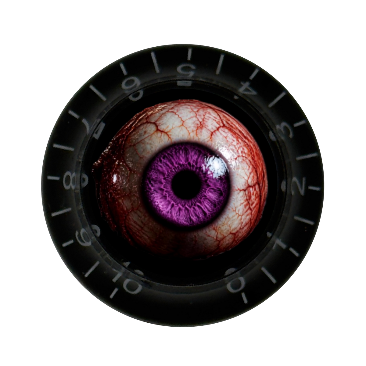 Custom Strums® Scary Purple Eyeball Top Hat-Style Knob (Single)