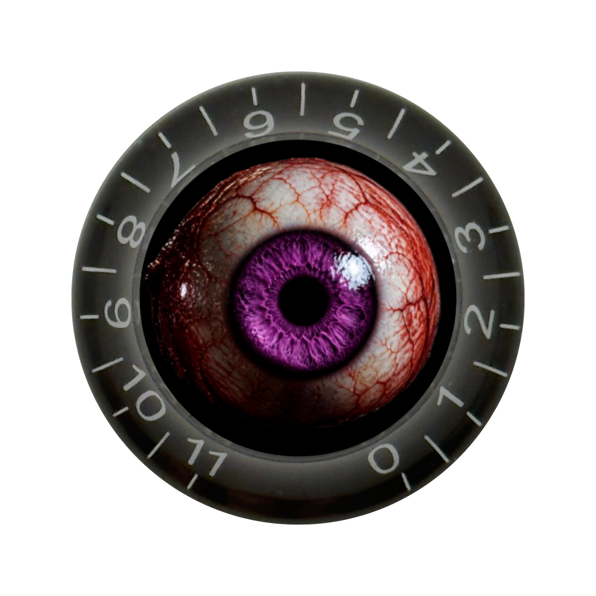 Custom Strums® Scary Purple Eyeball Bell-Style Knob Metric (Single)