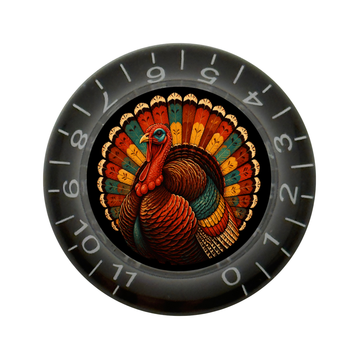 Custom Strums® Thanksgiving Turkey Bell-Style Knob Imperial (Single)