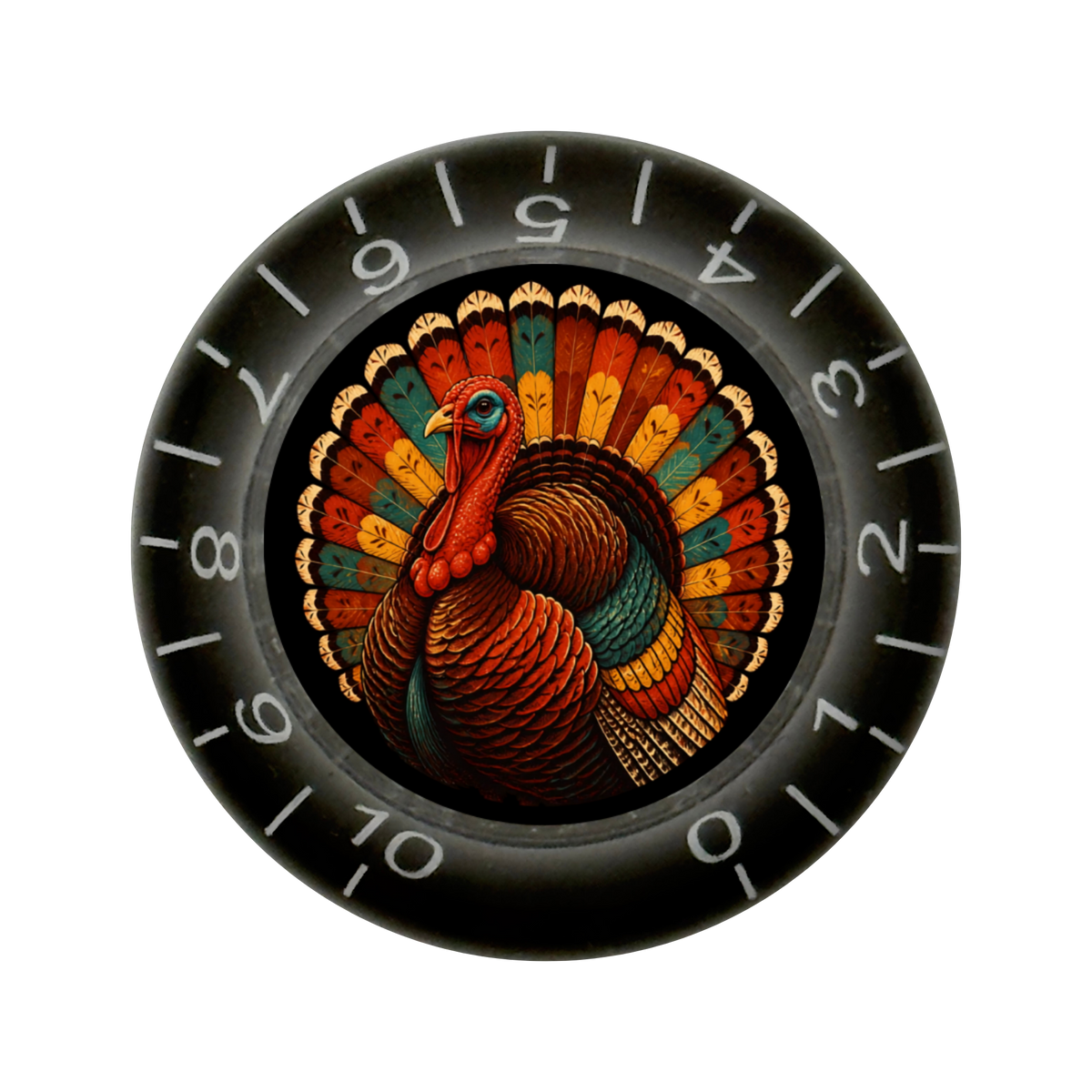 Custom Strums® Thanksgiving Turkey Bell-Style Knob Imperial (Single)