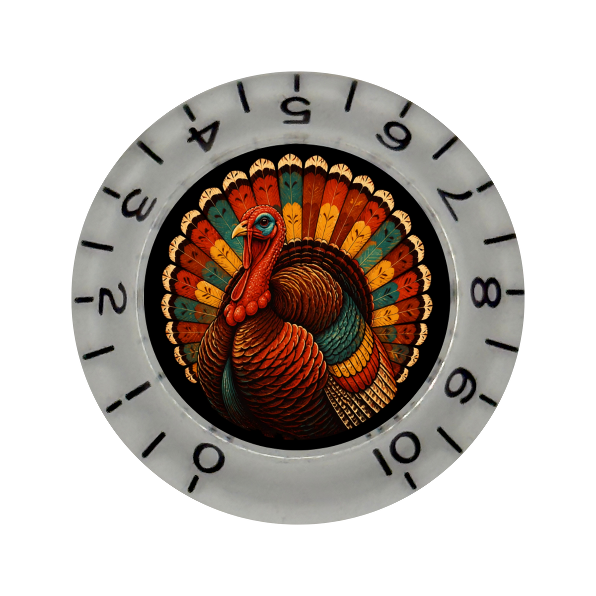 Custom Strums® Thanksgiving Turkey Bell-Style Knob Imperial (Single)
