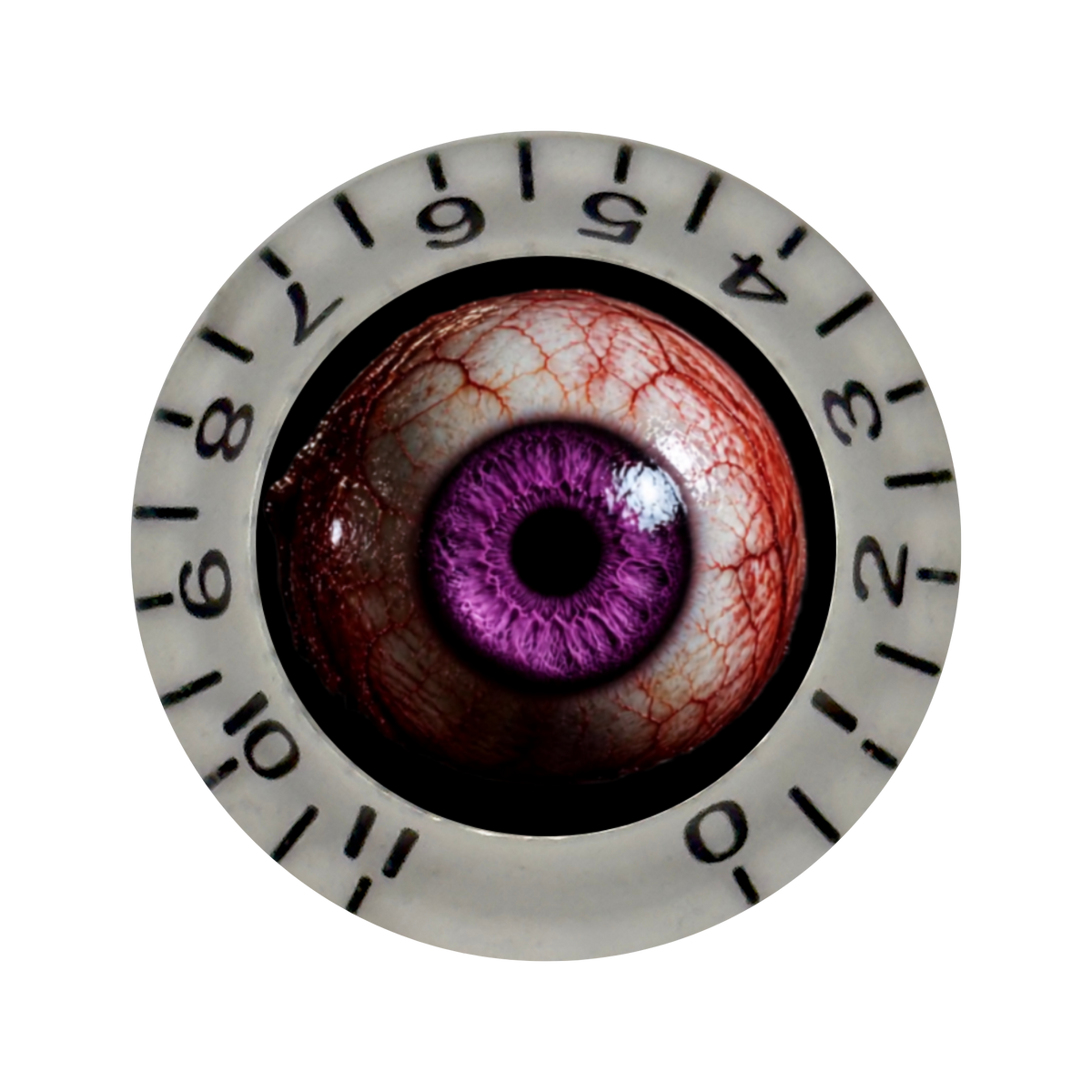 Custom Strums® Scary Purple Eyeball Bell-Style Knob Metric (Single)