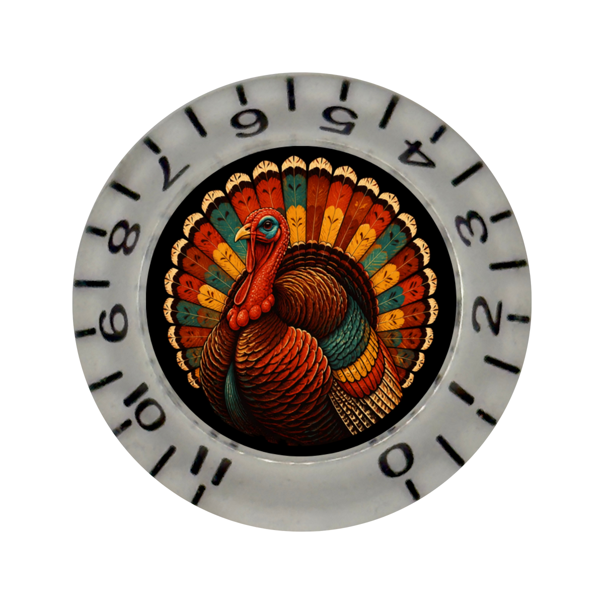 Custom Strums® Thanksgiving Turkey Bell-Style Knob Imperial (Single)