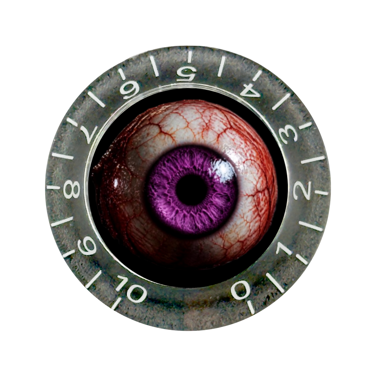 Custom Strums® Scary Purple Eyeball Bell-Style Knob Metric (Single)