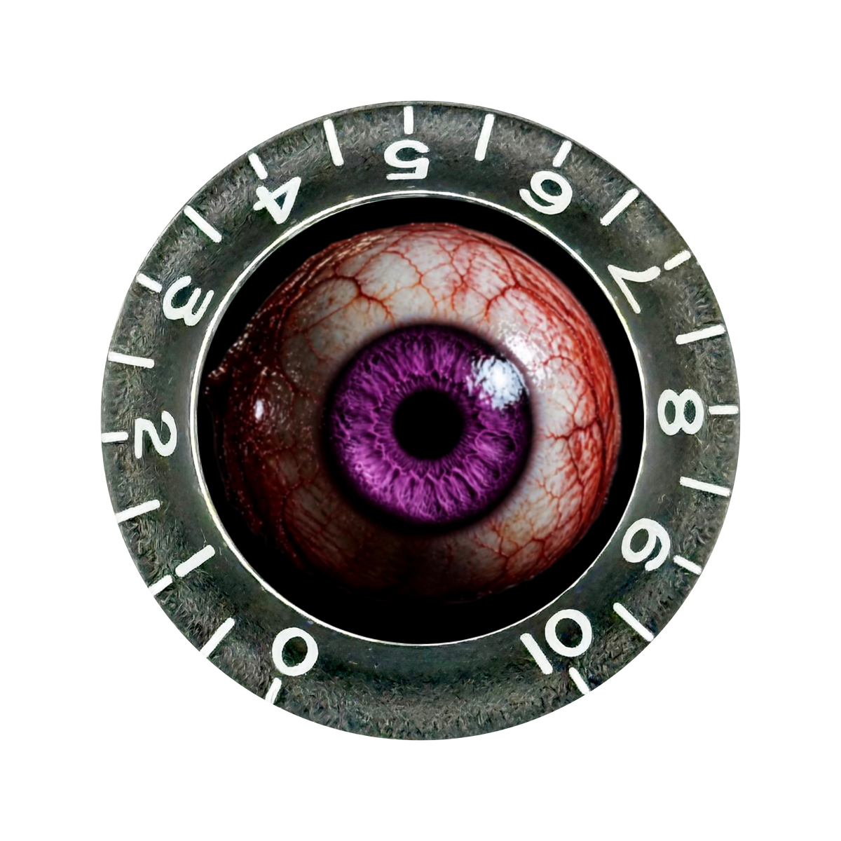 Custom Strums® Scary Purple Eyeball Bell-Style Knob Metric (Single)