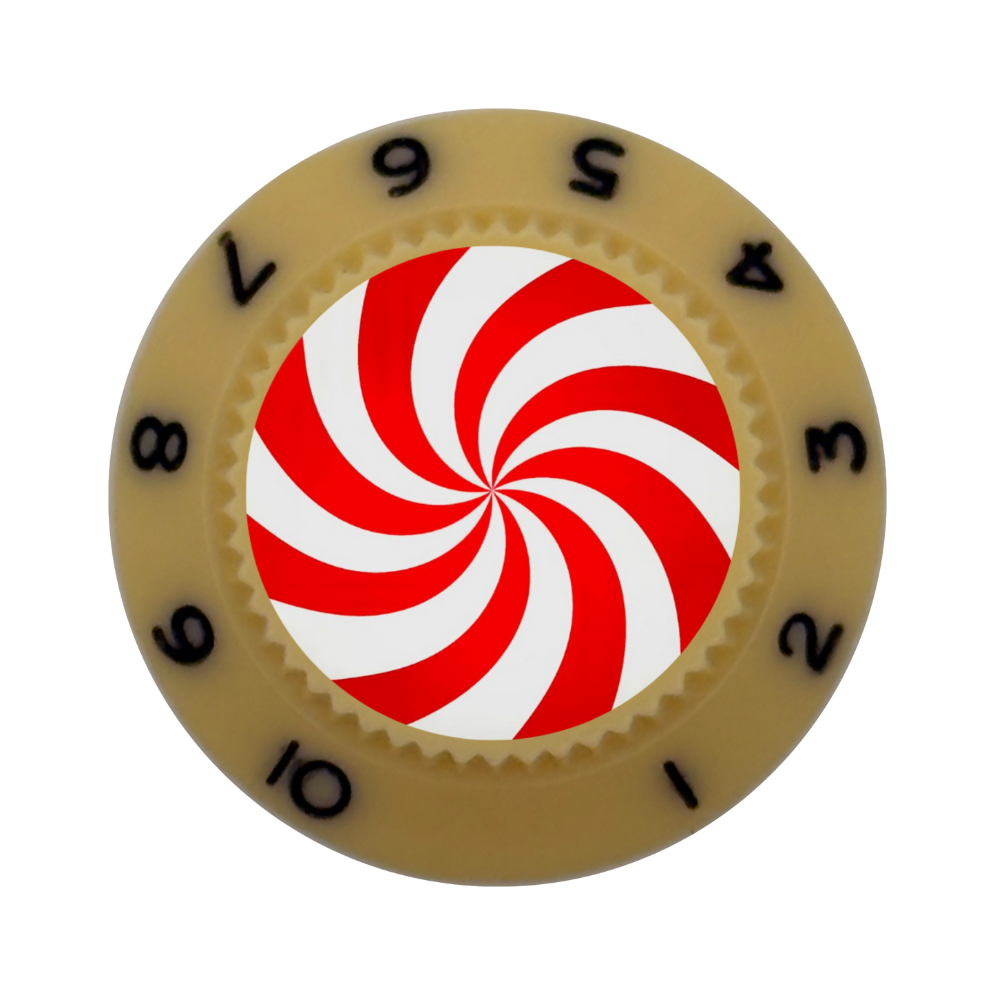Custom Strums™ Peppermint Swirl Strat-Style Knob (Single)