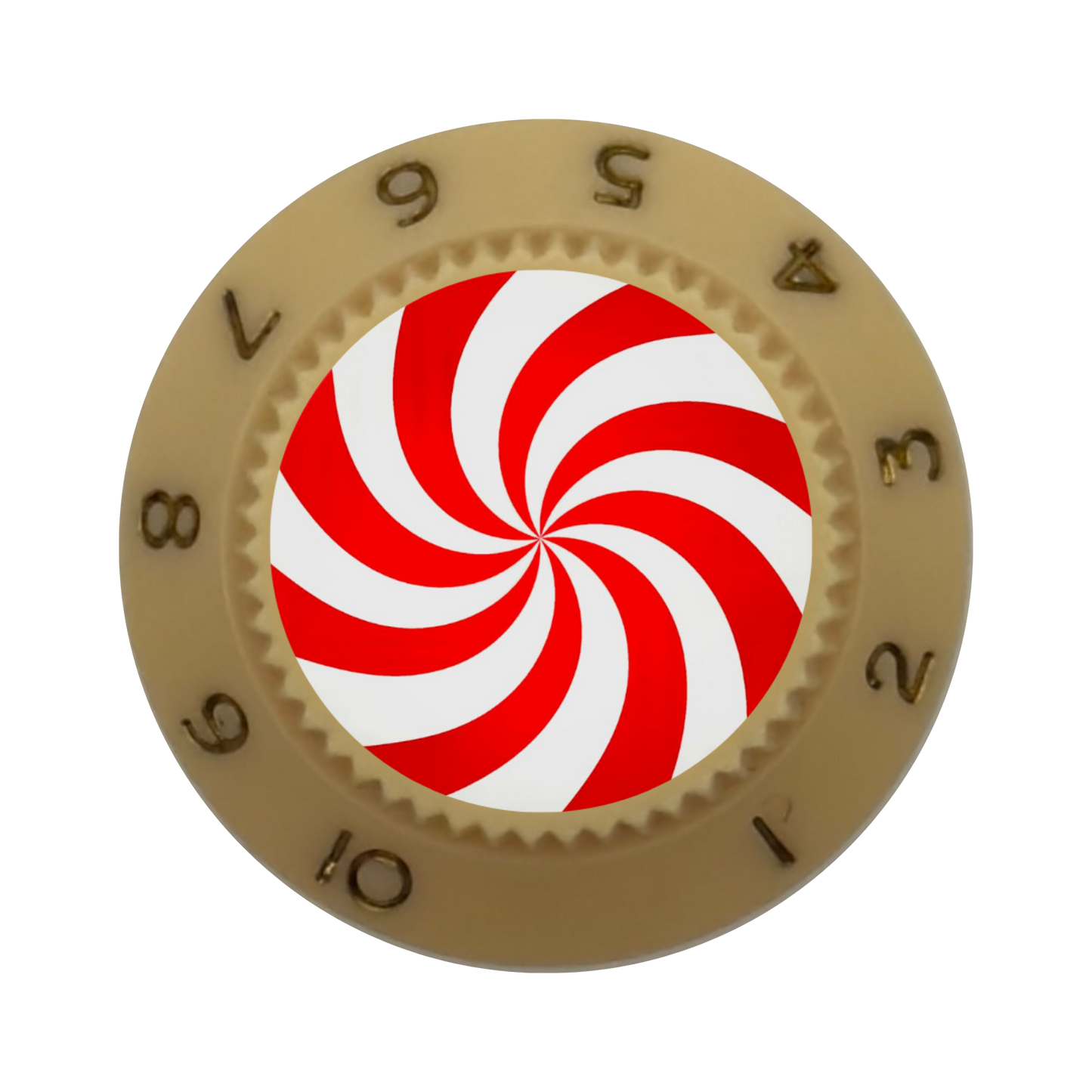 Custom Strums™ Peppermint Swirl Strat-Style Knob (Single)