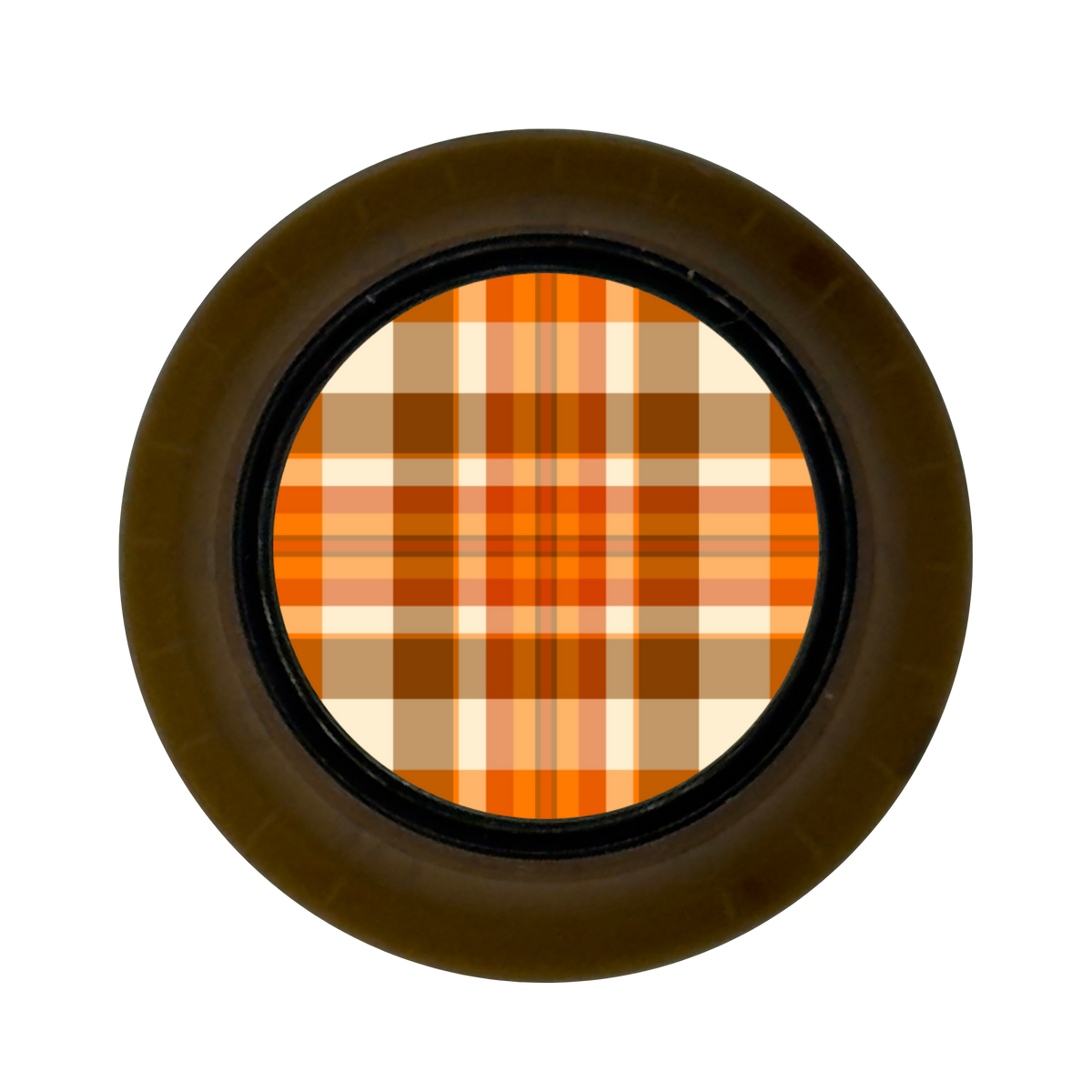 Custom Strums® Fall Plaid Top Hat-Style Knob (Single)