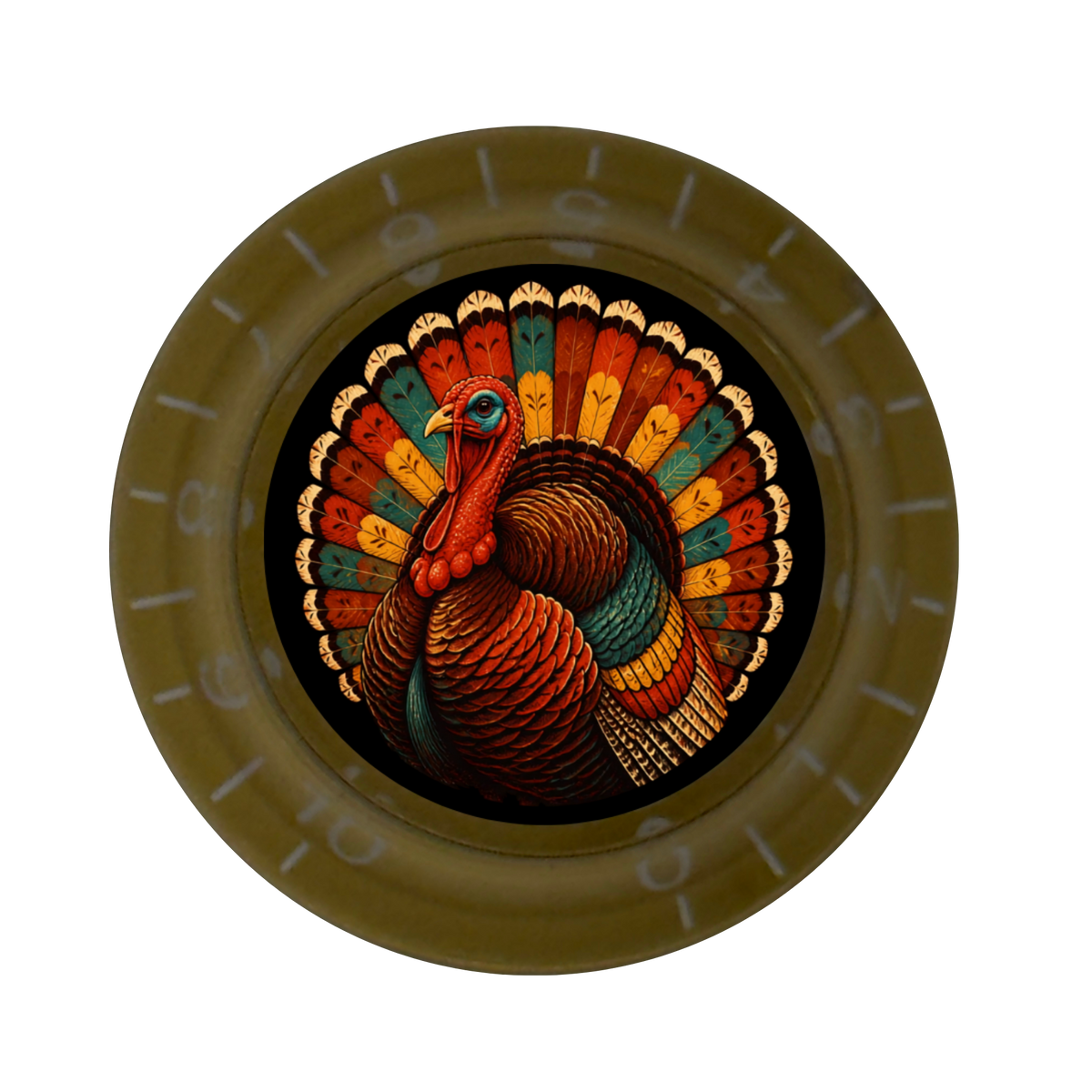 Custom Strums® Thanksgiving Turkey Top Hat-Style Knob (Single)