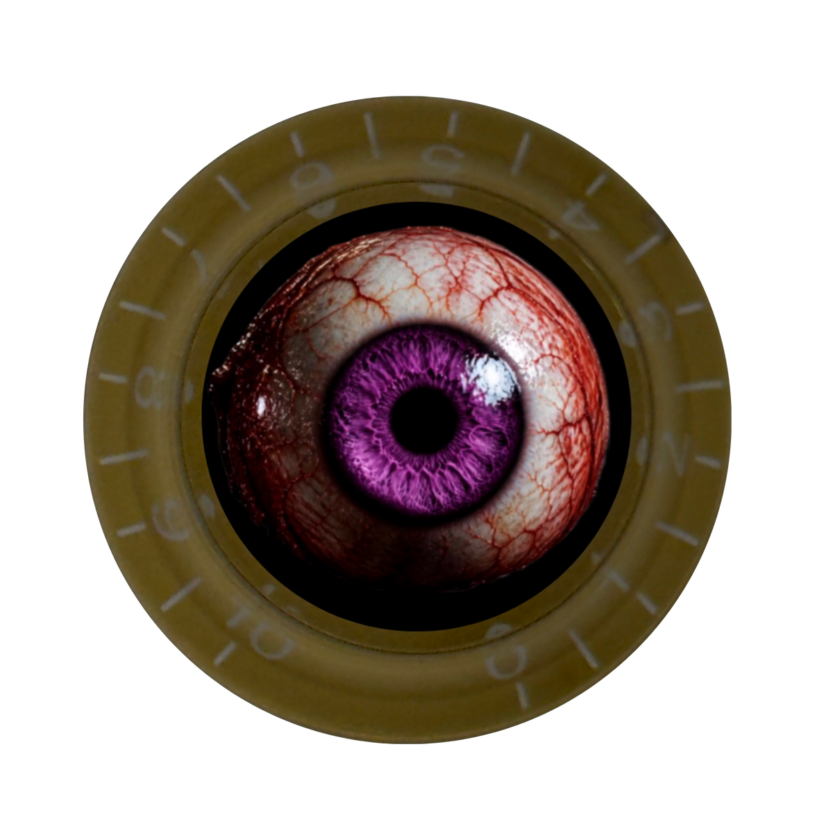 Custom Strums® Scary Purple Eyeball Top Hat-Style Knob (Single)