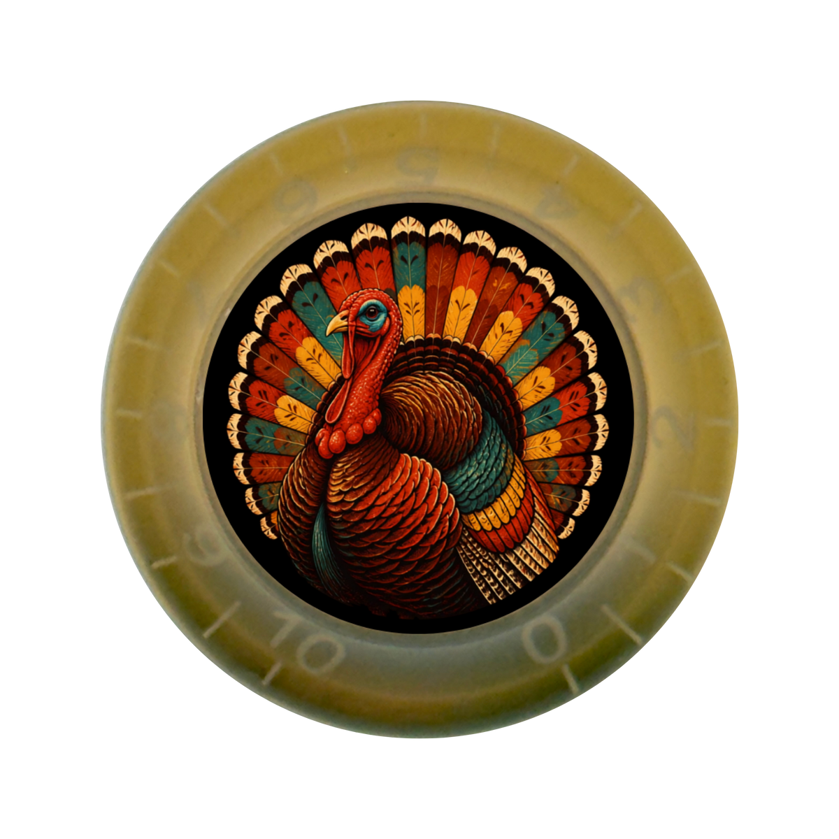 Custom Strums® Thanksgiving Turkey Bell-Style Knob Imperial (Single)