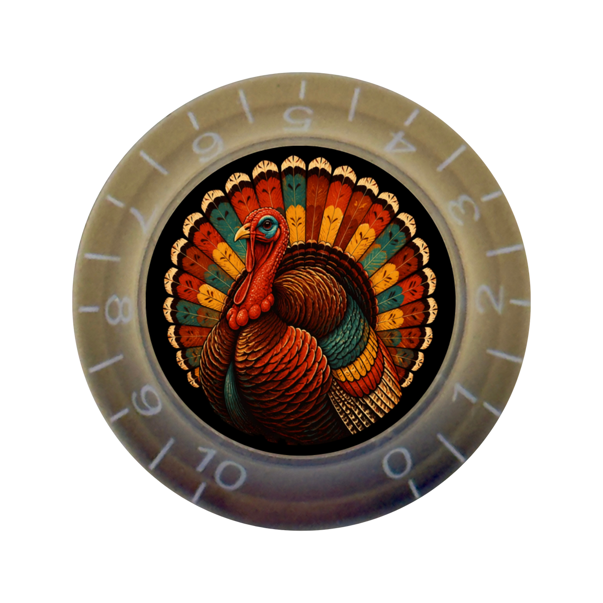 Custom Strums® Thanksgiving Turkey Bell-Style Knob Imperial (Single)