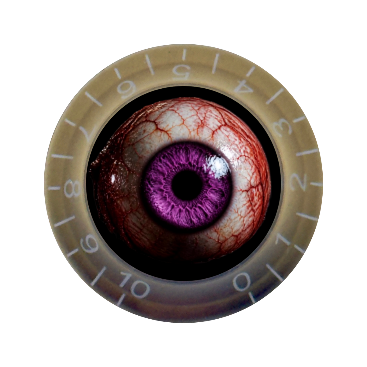 Custom Strums® Scary Purple Eyeball Bell-Style Knob Metric (Single)