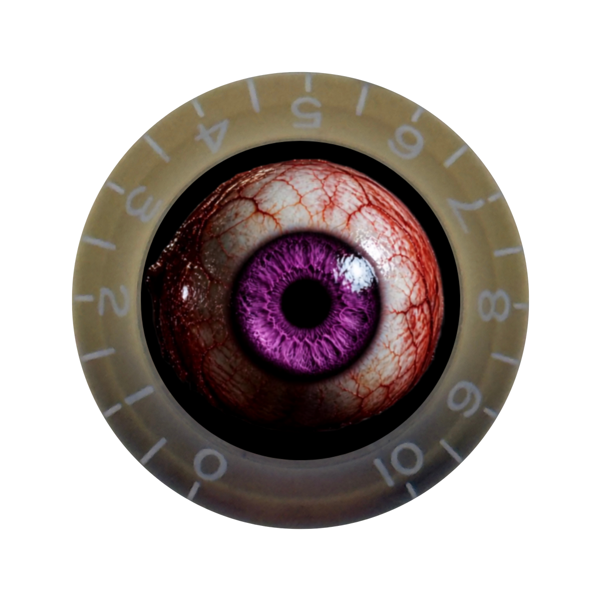 Custom Strums® Scary Purple Eyeball Bell-Style Knob Metric (Single)