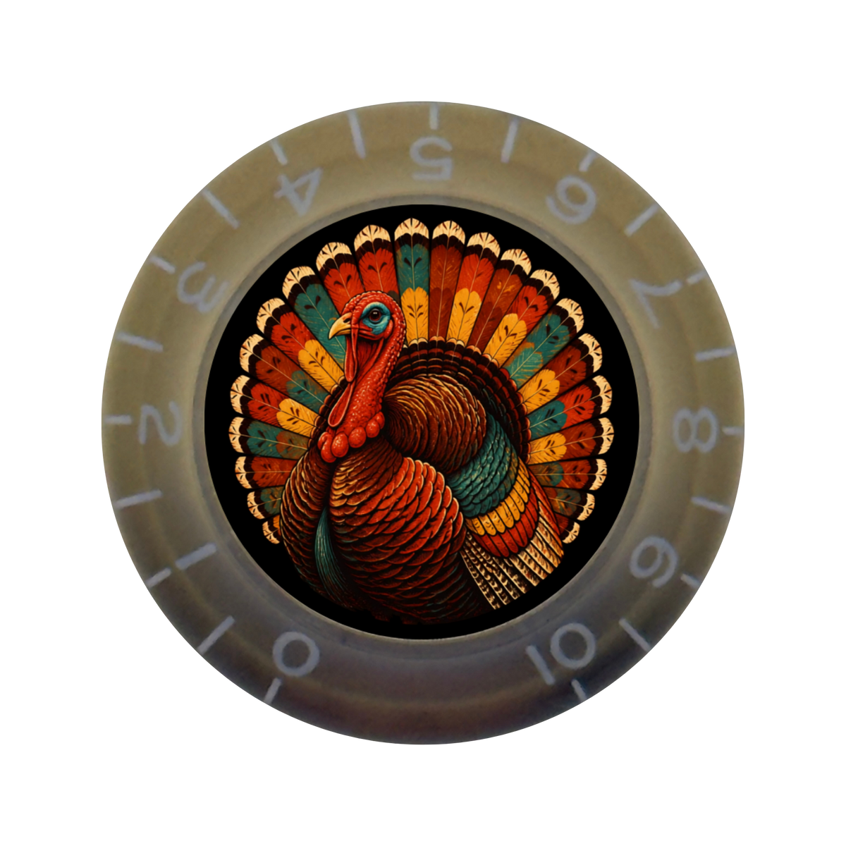 Custom Strums® Thanksgiving Turkey Bell-Style Knob Imperial (Single)