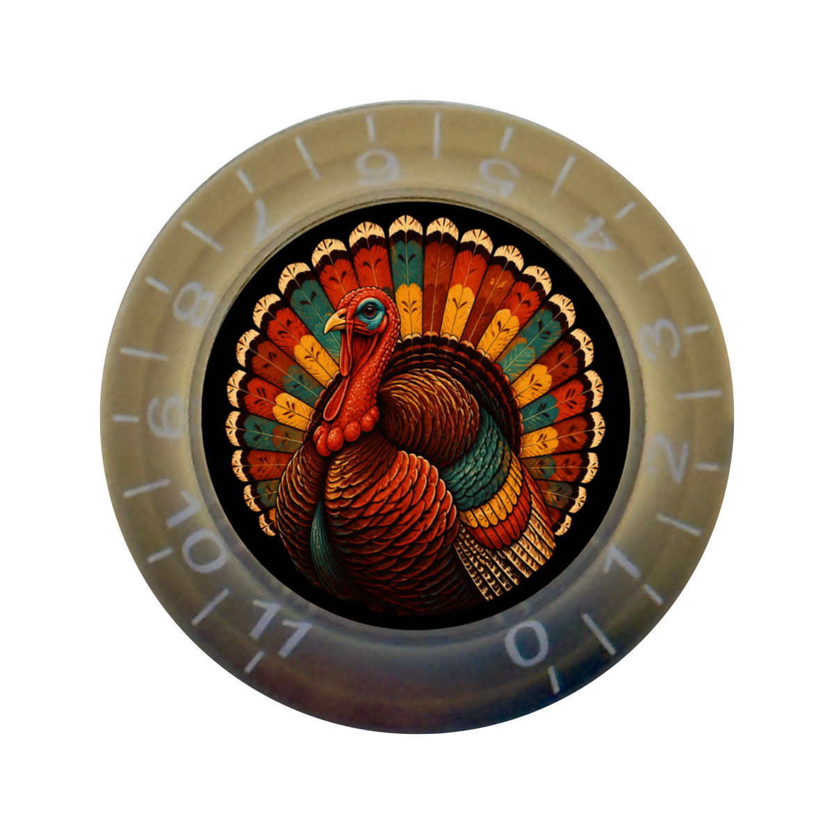 Custom Strums® Thanksgiving Turkey Bell-Style Knob Imperial (Single)