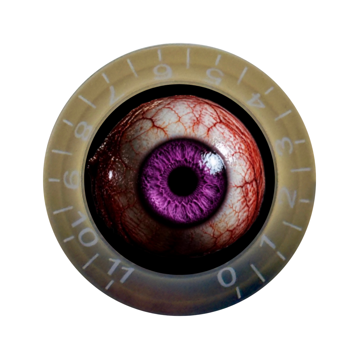 Custom Strums® Scary Purple Eyeball Bell-Style Knob Metric (Single)