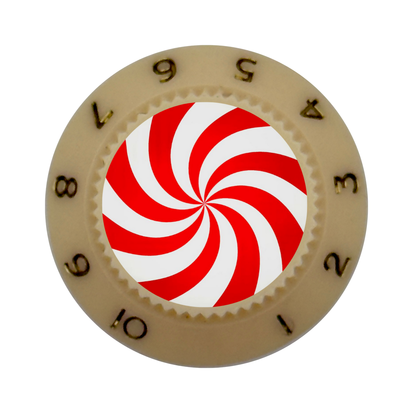 Custom Strums™ Peppermint Swirl Strat-Style Knob (Single)