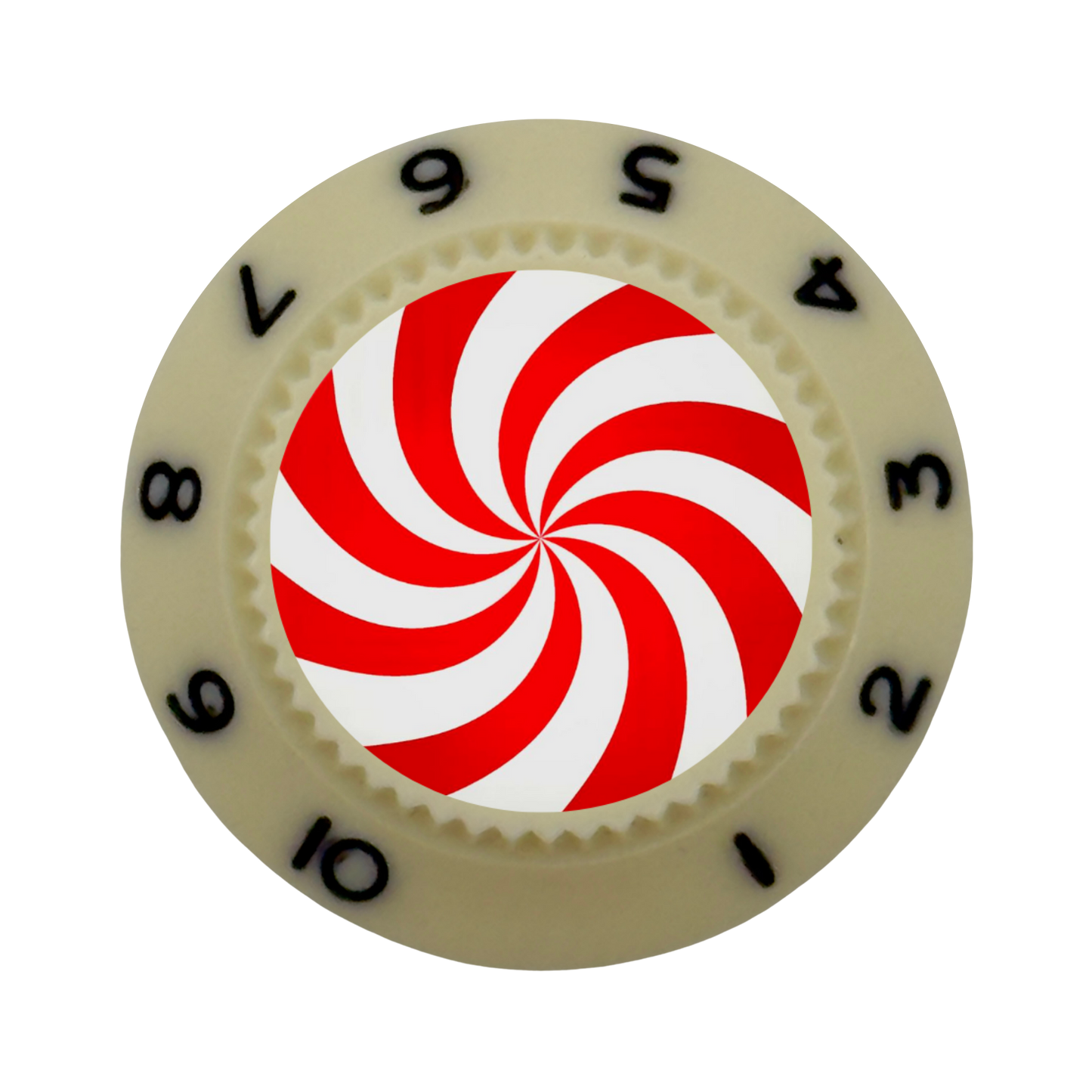 Custom Strums™ Peppermint Swirl Strat-Style Knob (Single)