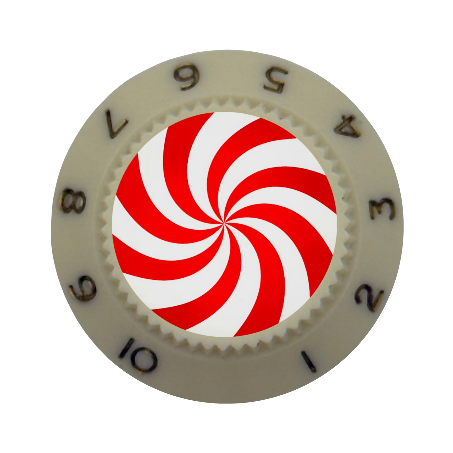 Custom Strums™ Peppermint Swirl Strat-Style Knob (Single)