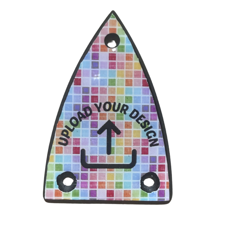Large Spade Shape Truss Rod Cover 3 Holes | Personalized Full Color Guitar Cover