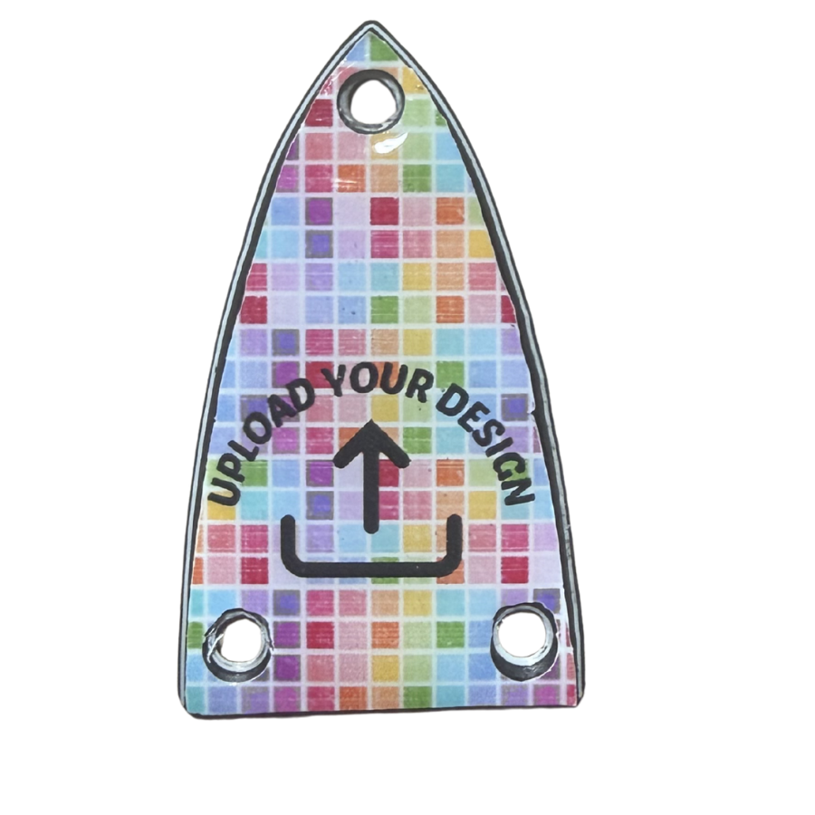 Small Spade Shape Truss Rod Cover 3 Holes | Personalized Full Color Guitar Cover