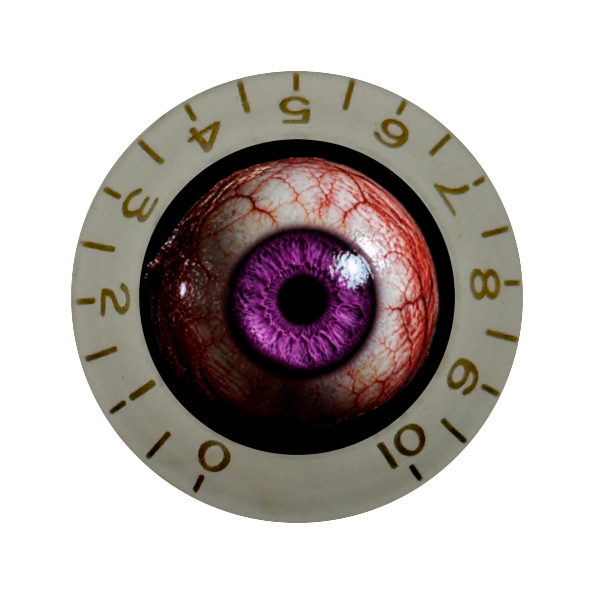 Custom Strums® Scary Purple Eyeball Bell-Style Knob Metric (Single)
