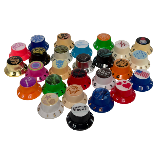 Custom Strums strat style knob designs